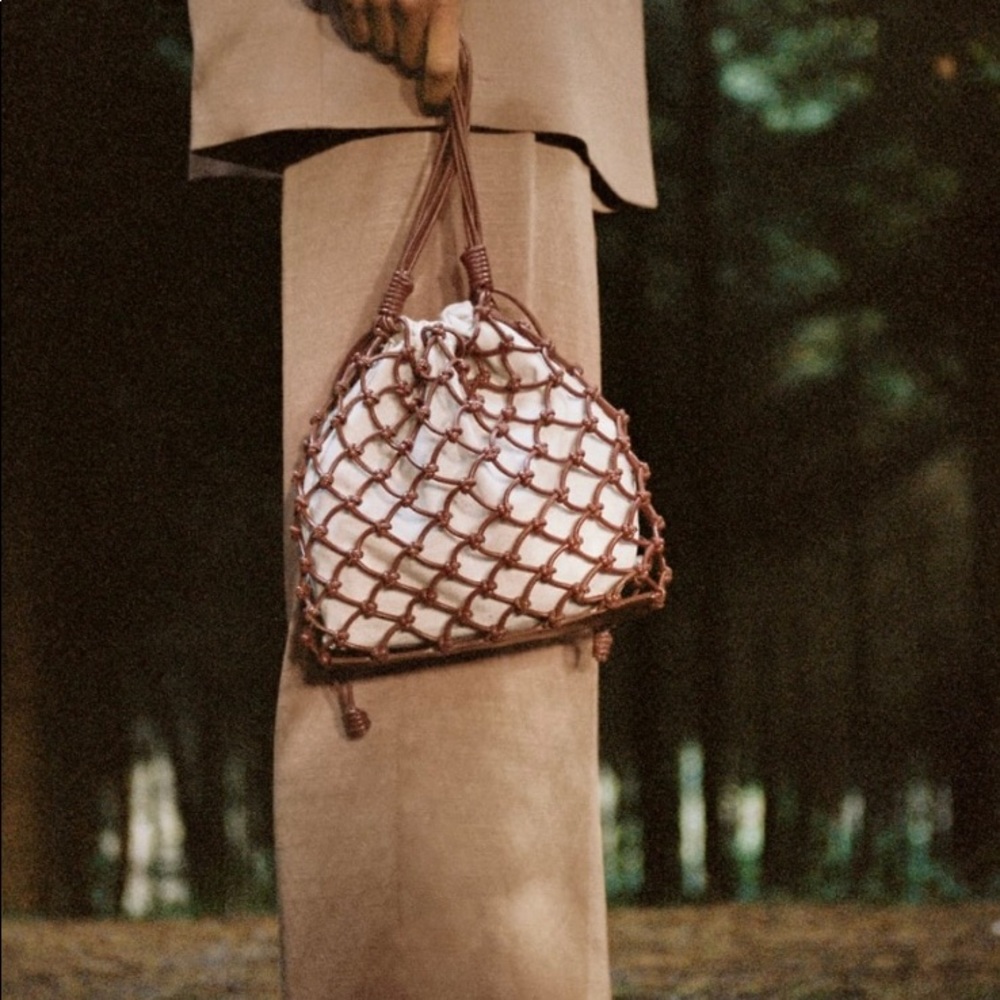 Zara Brown Knotted Mini Crossbody Bag - Picture 2 of 5